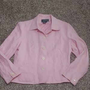 Lauren Ralph Lauren Women's Linen Blazer Pastel Pink Size 12